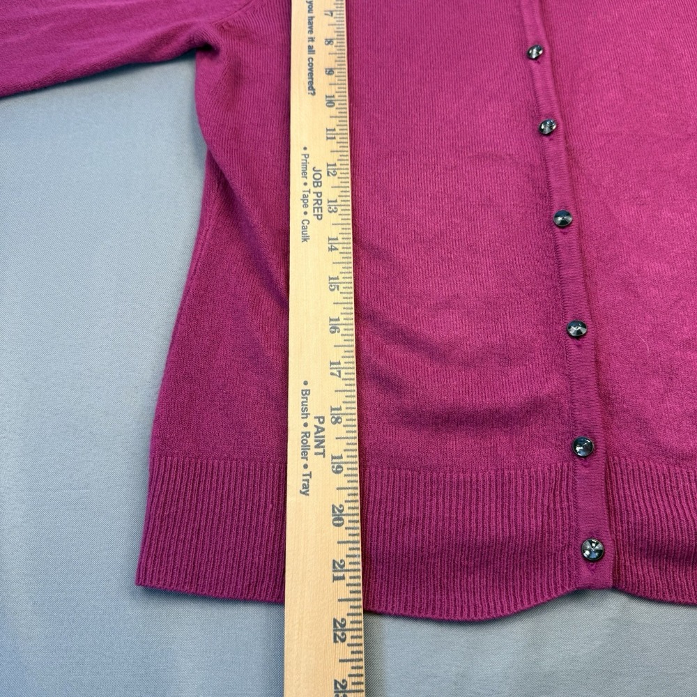 New York Co. Magenta Button-Up Cardigan Rhinestone Buttons Women's Size Medium - Picture 6 of 7